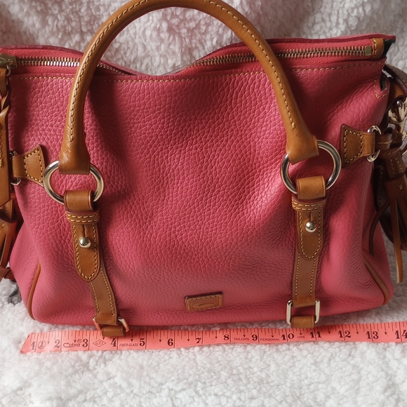 Dooney & Bourke Pebble Leather Tassel Satchel Bag - Picture 9 of 10